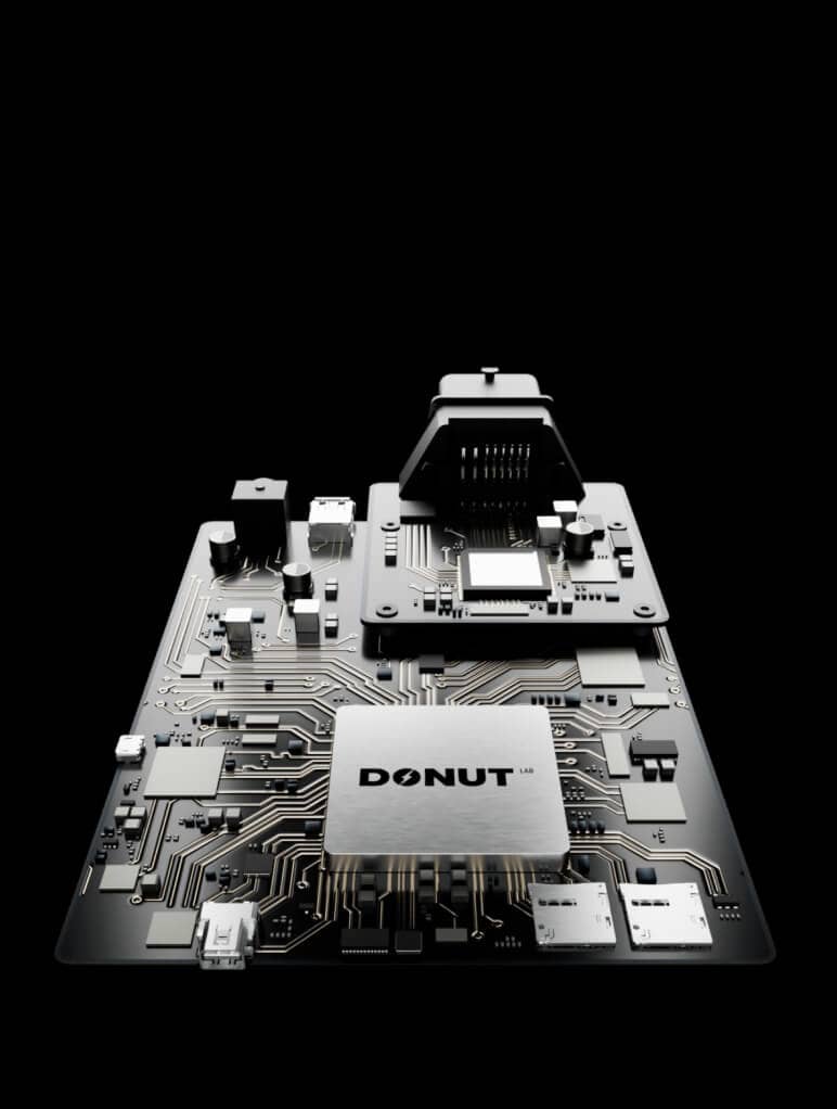 Close-up of a computer circuit board with a prominent central chip labeled 